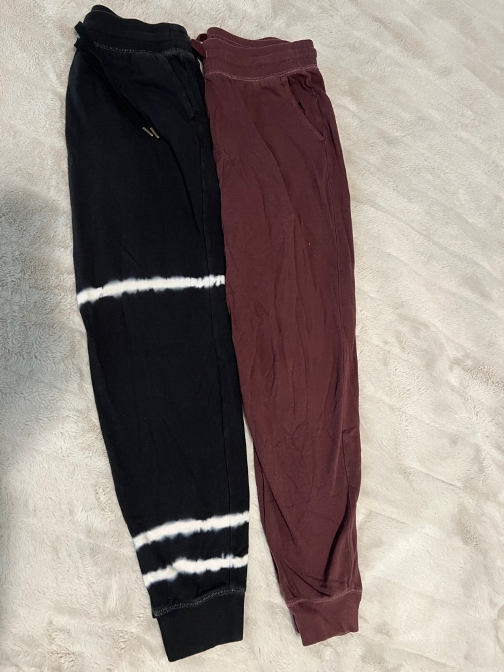 Old Navy Black Tie-Dye and Maroon Jogger Pants